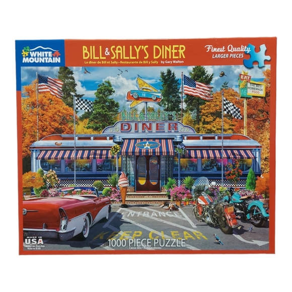 White Mountain BILL & SALLY's DINER #1631 Jigsaw Puzzle 1000 24x30 2021 retro